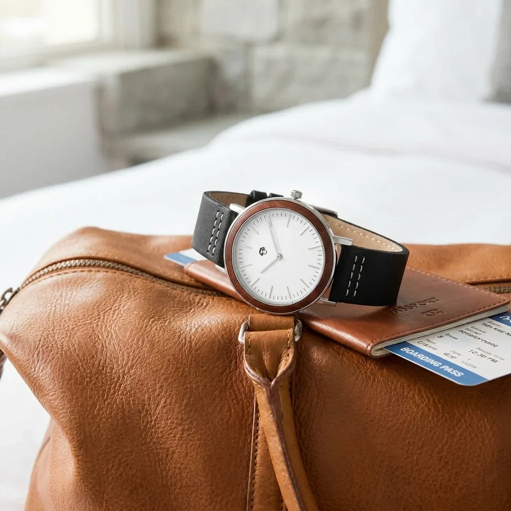Bonoboss Toki Sándalo Rojo Plata Sport - reloj still life bolso de cuero de viaje #editorial_ctx_leather_duffel #color_negro