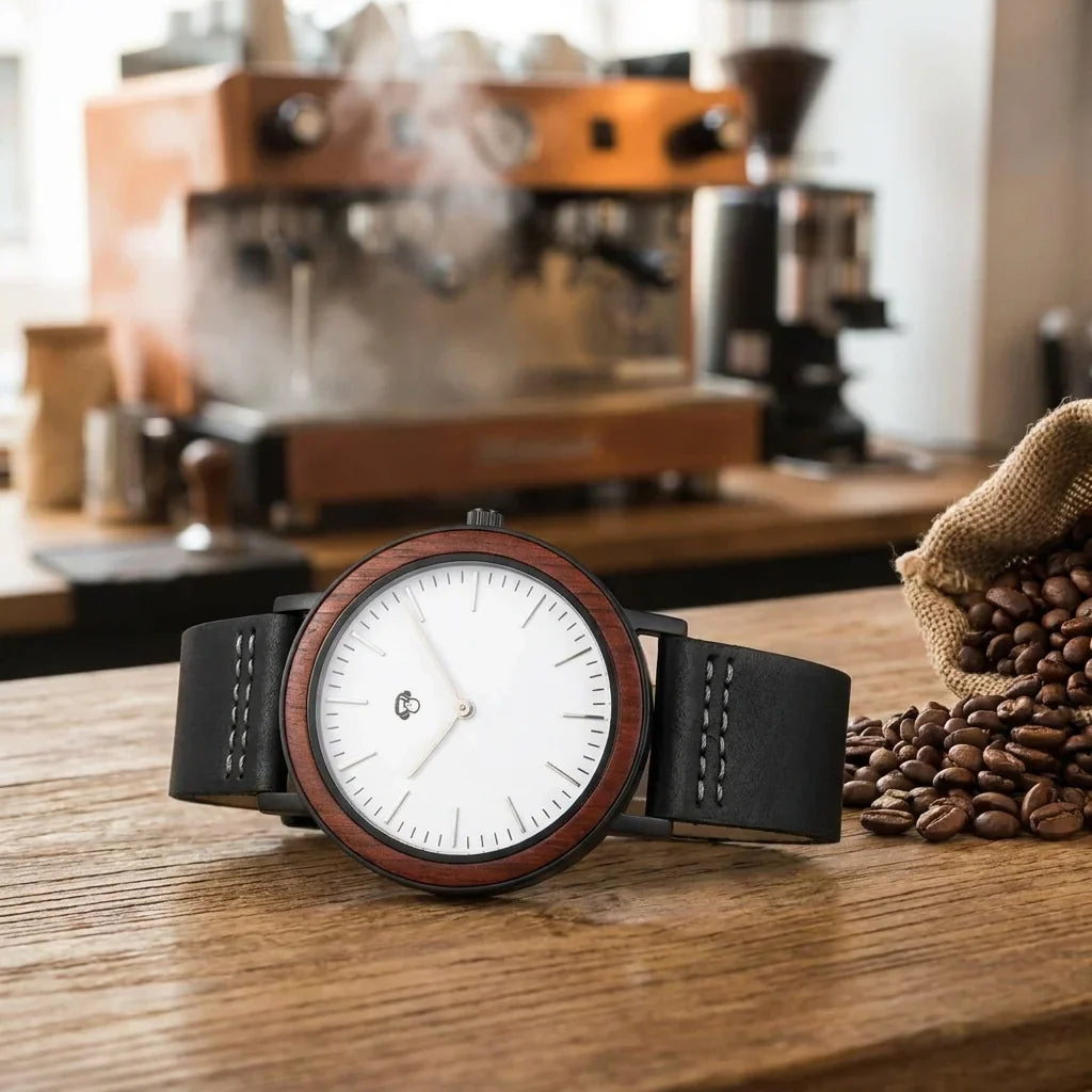 Bonoboss Toki Sándalo Rojo Sport - reloj still life barra cafe de especialidad #editorial_ctx_barista_counter #color_negro
