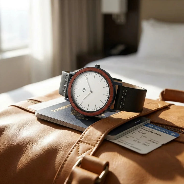 Bonoboss Toki Sándalo Rojo Sport - reloj still life bolso de cuero de viaje #editorial_ctx_leather_duffel #color_negro