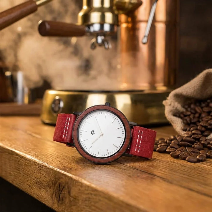 Bonoboss Toki Sándalo Rojo Sport - reloj still life barra cafe de especialidad #editorial_ctx_barista_counter #color_rojo