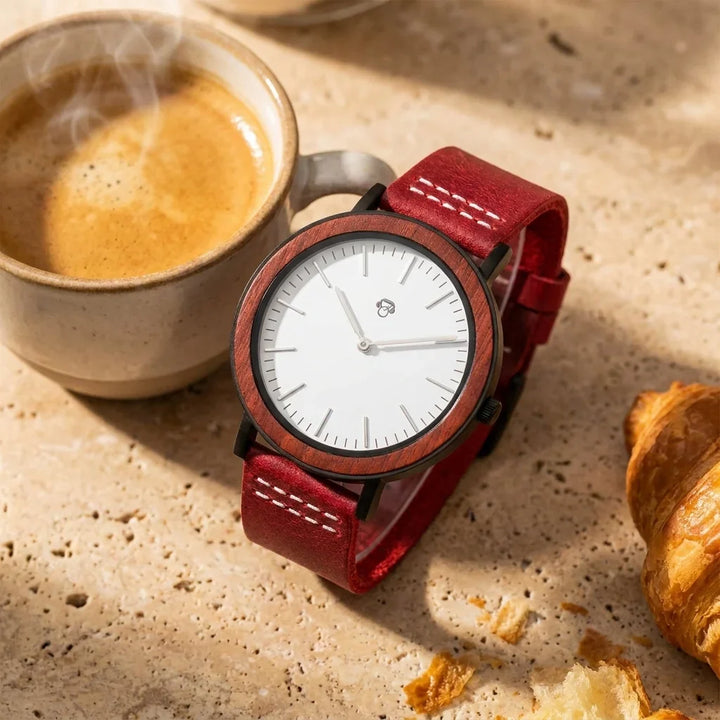Bonoboss Toki Sándalo Rojo Sport - reloj still life espresso en marmol #editorial_ctx_espresso_marble #color_rojo