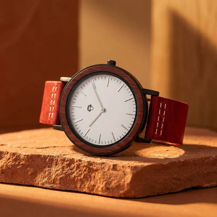 Bonoboss Toki Sándalo Rojo Sport - reloj still life piedra luz dorada #editorial_ctx_stone_raking #color_rojo