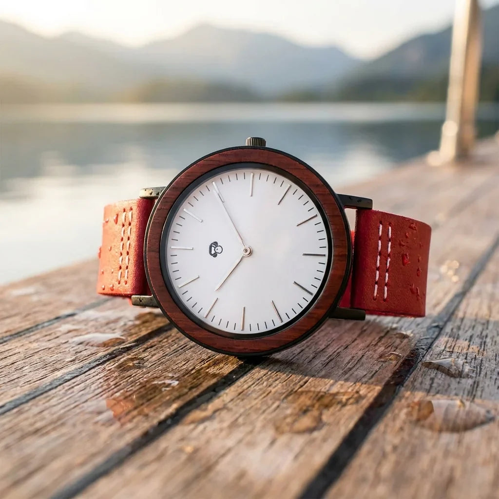 Bonoboss Toki Sándalo Rojo Sport - reloj still life cubierta de teca lago #editorial_ctx_teak_deck #color_rojo