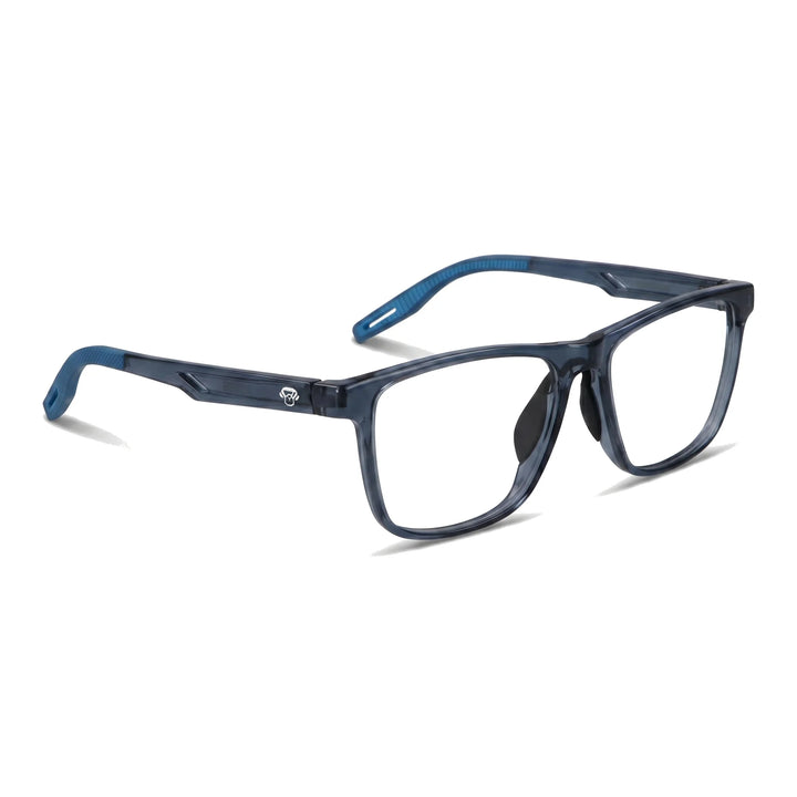 Lentes ópticos deportivos Bonoboss Tyson Azul armazón rectangular vista tres cuartos #editorial_angulo45 #color_azul