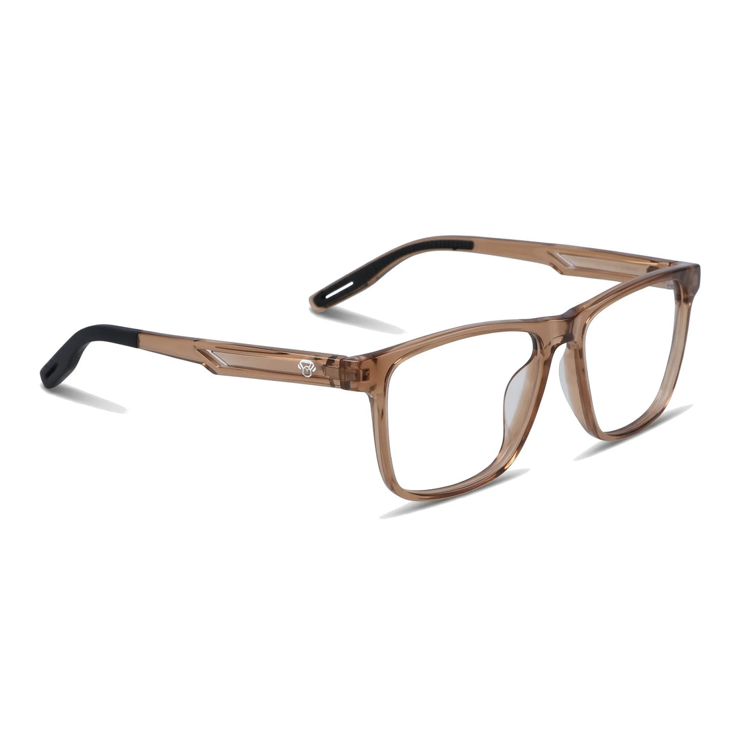 Lentes ópticos deportivos Bonoboss Tyson Café armazón rectangular vista tres cuartos #editorial_angulo45 #color_champagne
