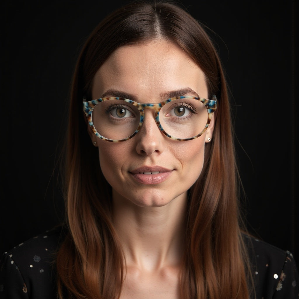 marcos ópticos redondos acetato organico sustentable ecologico color azul patas madera natural plastico reciclado para hombre y mujer mayorista de opticas#color_blue