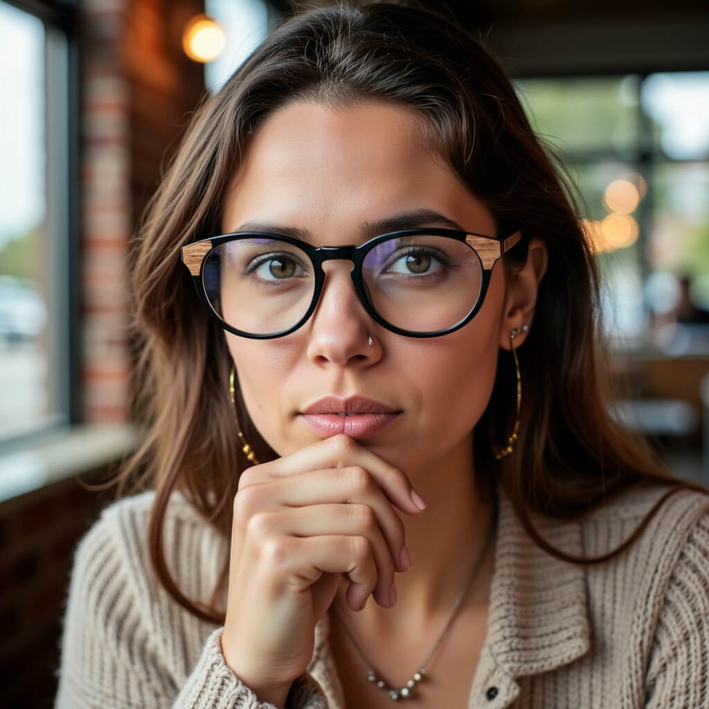 marcos ópticos armazones sustentables redondos de acetato con madera natural chiloe 0084 negros mayorista de optica regalos corporativos ecologicos#color_negro