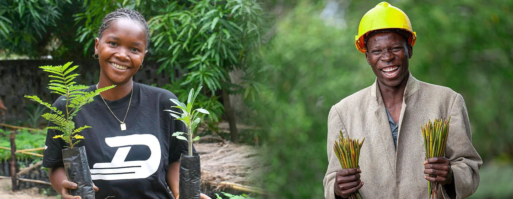 programa do good, dos personas felices reforestando. Bonoboss.cl comprar lentes de sol polarizados y marcos ópticos online
