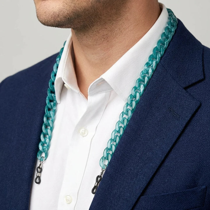 Cadena de acetato reciclado para lentes calipso close-up accesorio formal Bonoboss #color_calipso