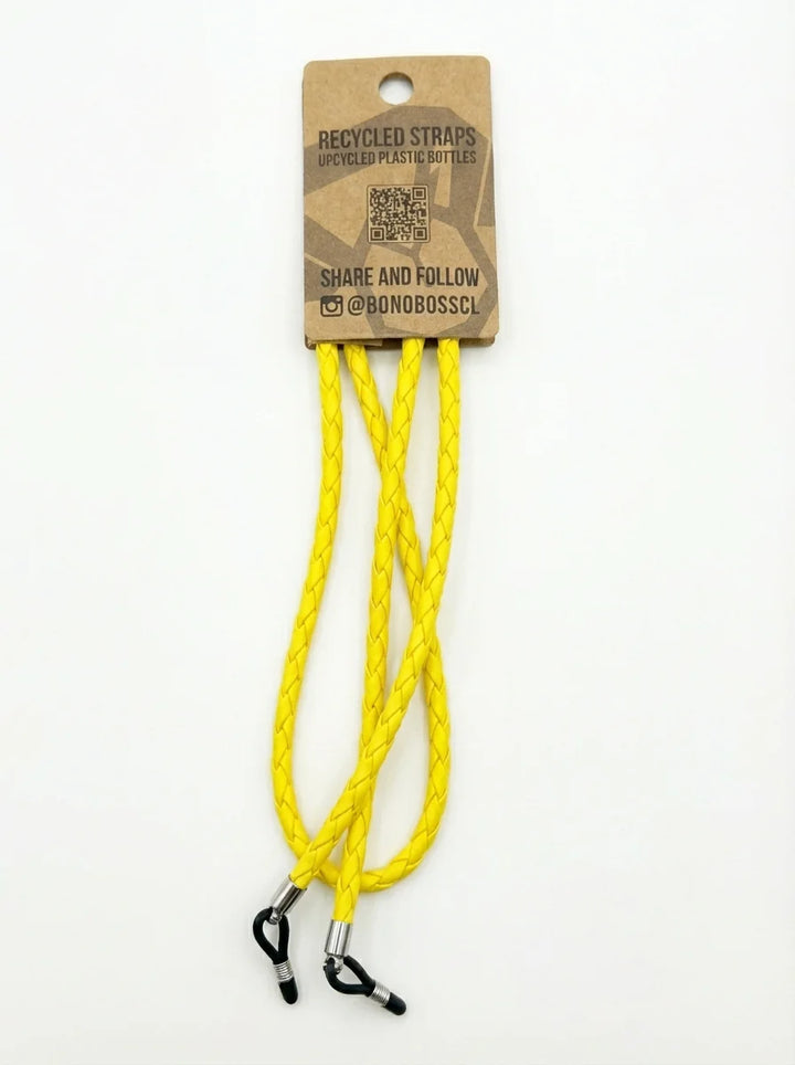 Correa para lentes trenzada ecocuero amarilla vista 1 Bonoboss #color_amarillo