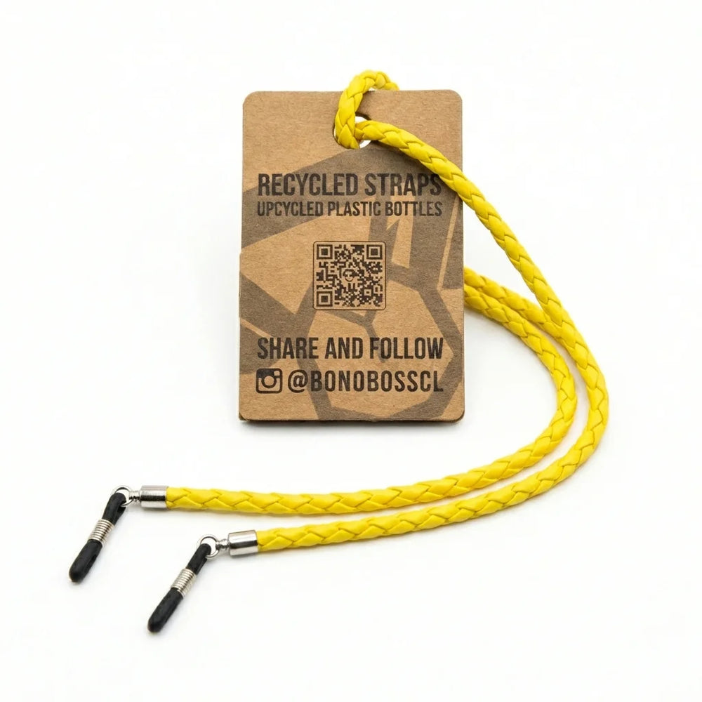 Correa para lentes trenzada ecocuero amarilla vista 2 Bonoboss #color_amarillo