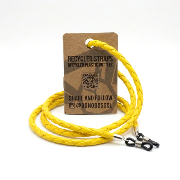 Correa para lentes trenzada ecocuero amarilla vista 3 Bonoboss #color_amarillo