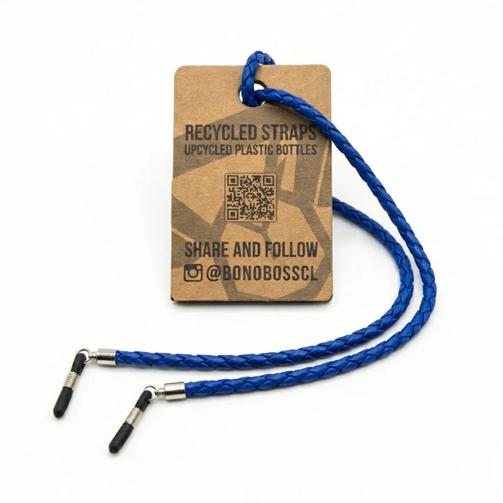 Correa para lentes trenzada ecocuero azul vista 2 Bonoboss #color_azul