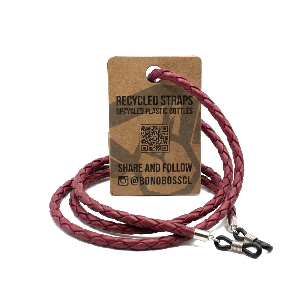 Correa para lentes trenzada ecocuero burdeo vista 3 Bonoboss #color_burdeo