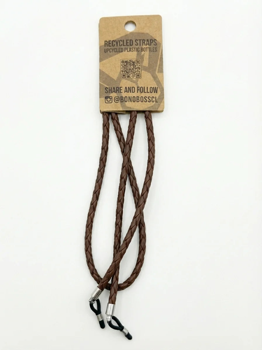 Correa para lentes trenzada ecocuero café vista 1 Bonoboss #color_brown