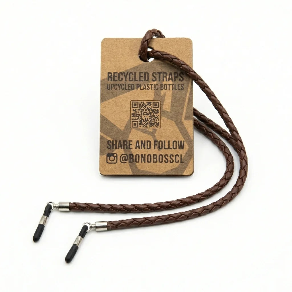Correa para lentes trenzada ecocuero café vista 2 Bonoboss #color_brown