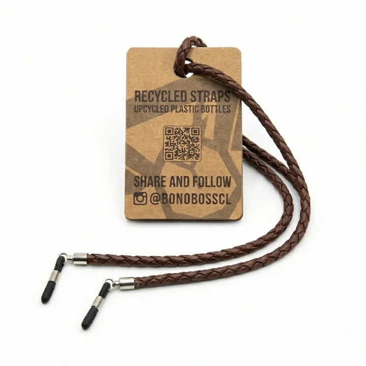 Correa para lentes trenzada ecocuero café vista 2 Bonoboss #color_brown