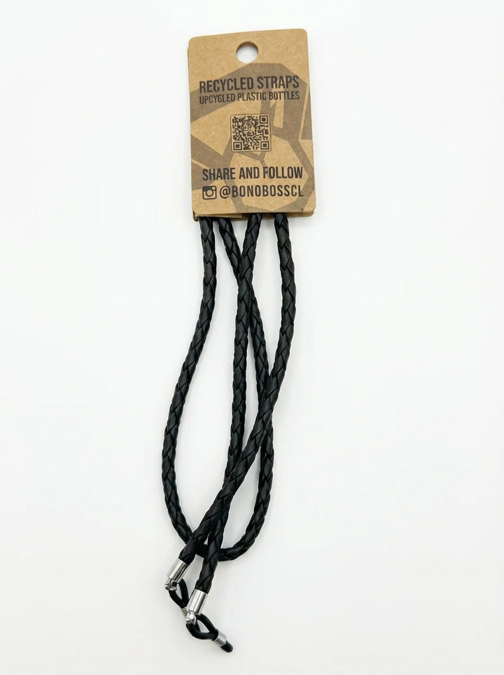 Correa para lentes trenzada ecocuero negra vista 1 Bonoboss #color_negro