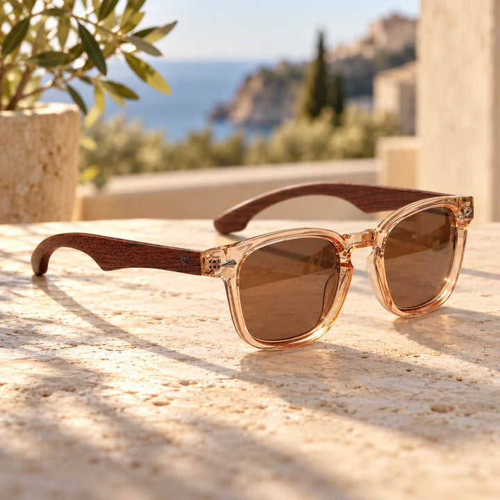 Lentes de sol Bonoboss Creta Brown en contexto de estilo de vida #color_brown