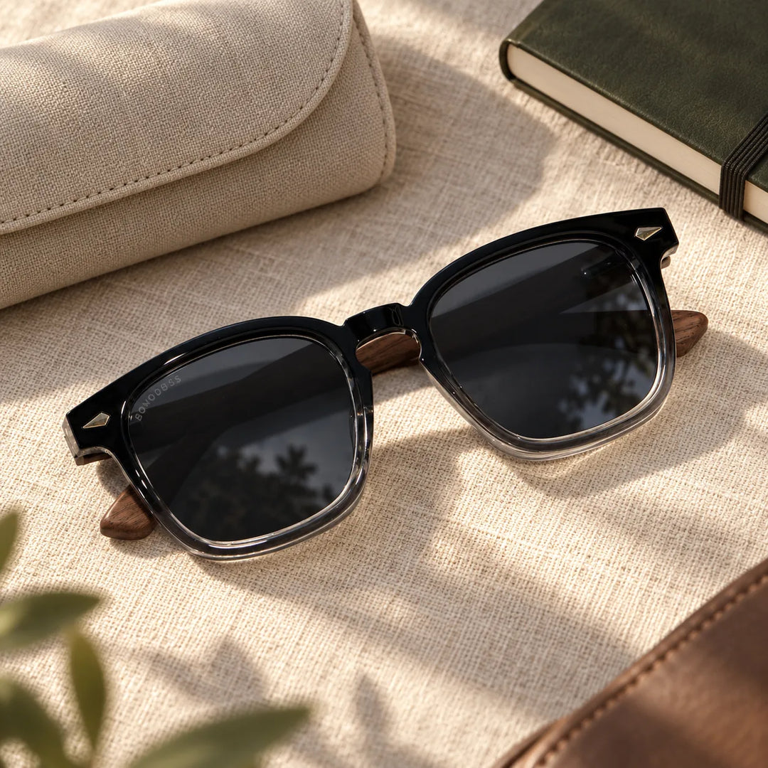 Lentes de sol Bonoboss Creta Negro en contexto de estilo de vida #editorial_detail1 #color_negro