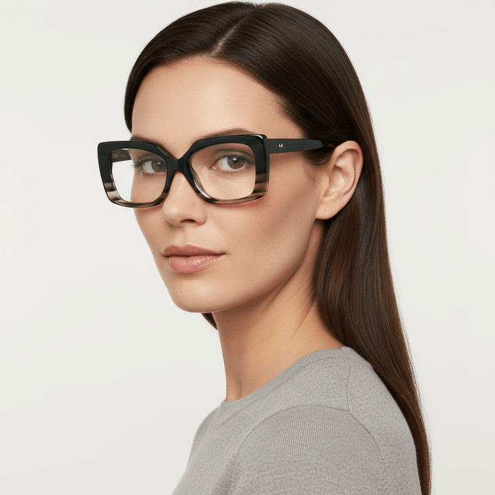 Domi gafas ópticos verde perspectiva 3/4 para mujer #color_verde