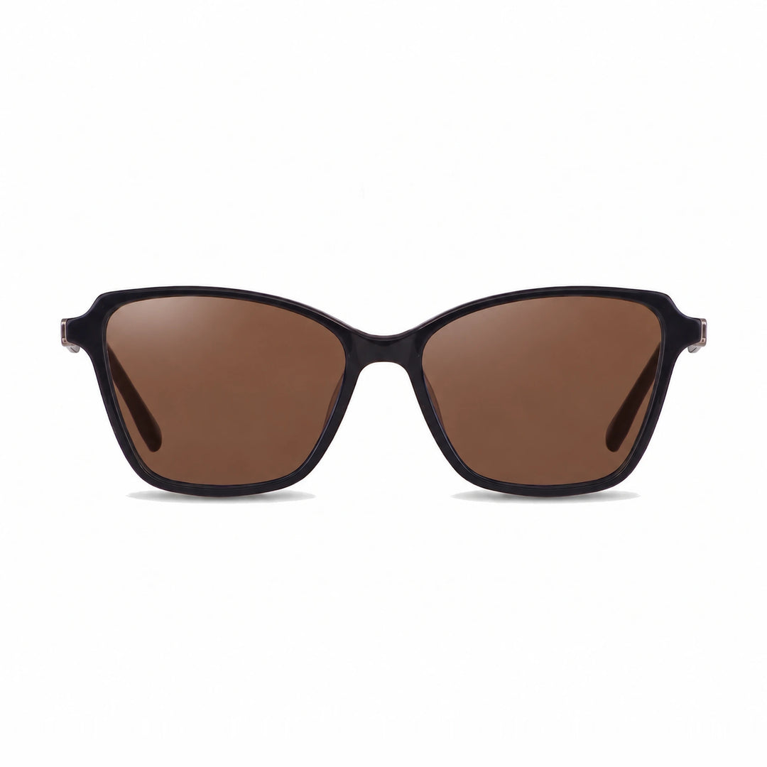 Lentes de sol Fiore 1006 Negro cristal Cafe polarizado vista frontal mujer #color_cafe #foto_frontal