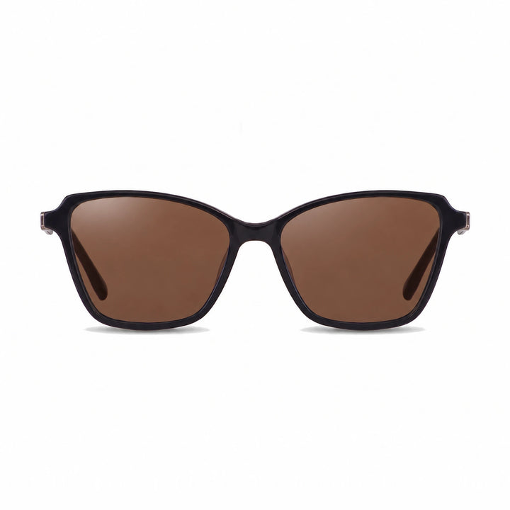 Lentes de sol Fiore 1006 Negro cristal Cafe polarizado vista frontal mujer #color_cafe #foto_frontal