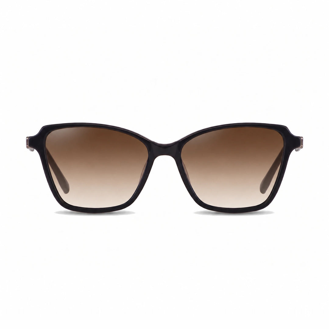 Lentes de sol Fiore 1006 Negro cristal Gradiente Cafe polarizado vista frontal mujer #color_gradiente-cafe #foto_frontal
