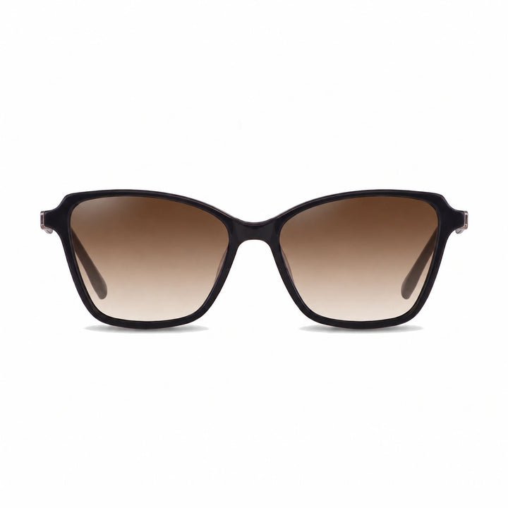 Lentes de sol Fiore 1006 Negro cristal Gradiente Cafe polarizado vista frontal mujer #color_gradiente-cafe #foto_frontal