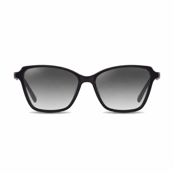 Lentes de sol Fiore 1006 Negro cristal Gradiente Gris polarizado vista frontal mujer #color_gradiente-gris #foto_frontal