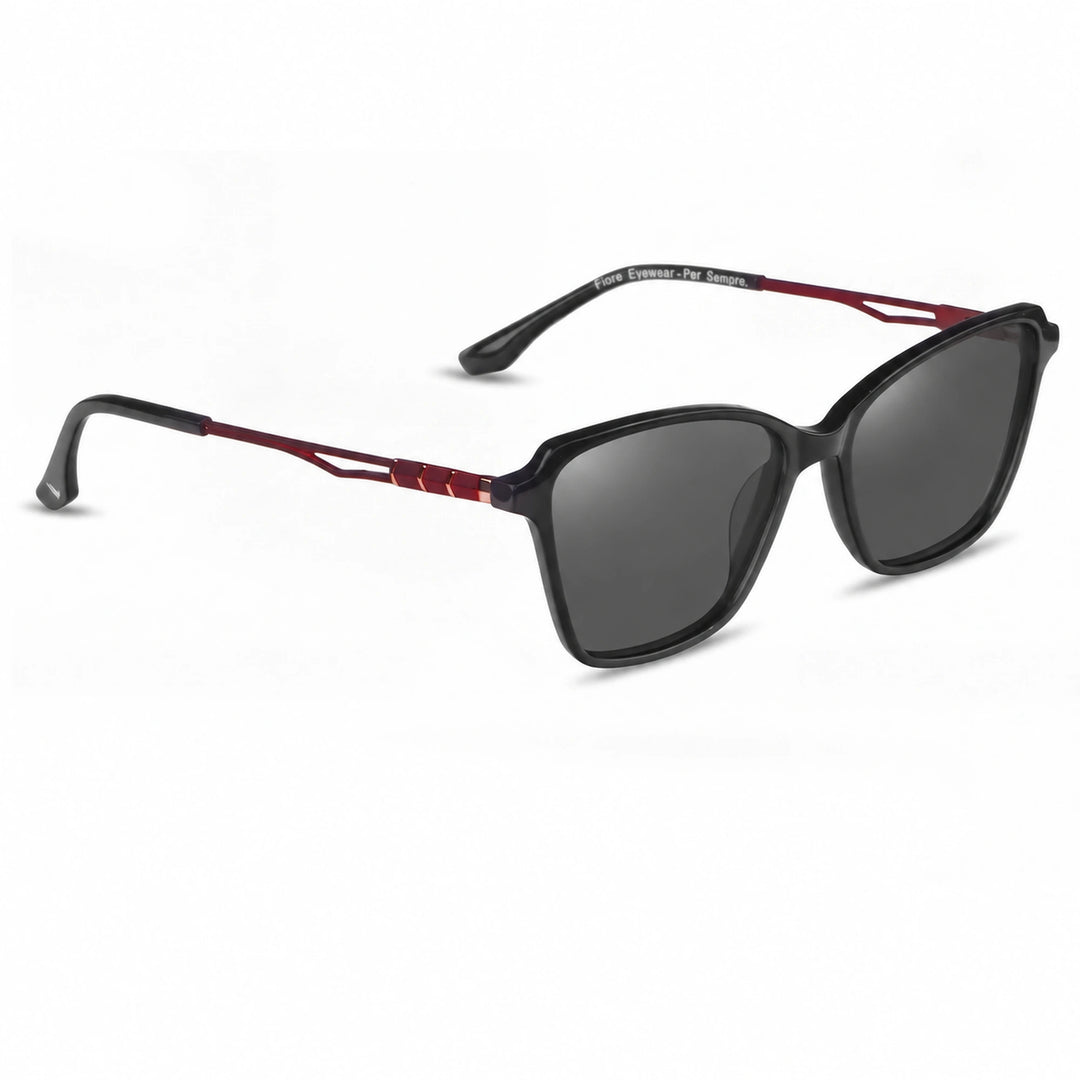 Lentes de sol Fiore 1006 Negro cristal Negro polarizado vista tres cuartos mujer #color_negro