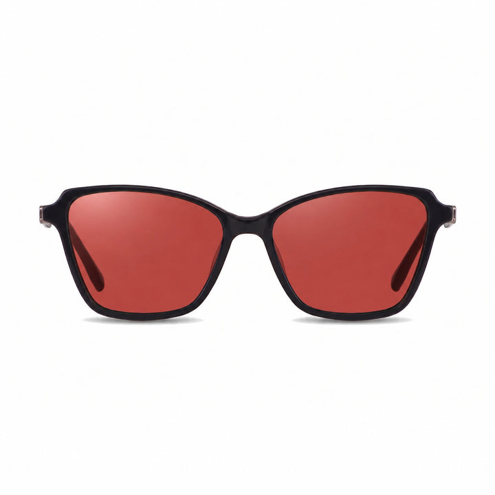 Lentes de sol Fiore 1006 Negro cristal Rojo polarizado vista frontal mujer #color_rojo #foto_frontal