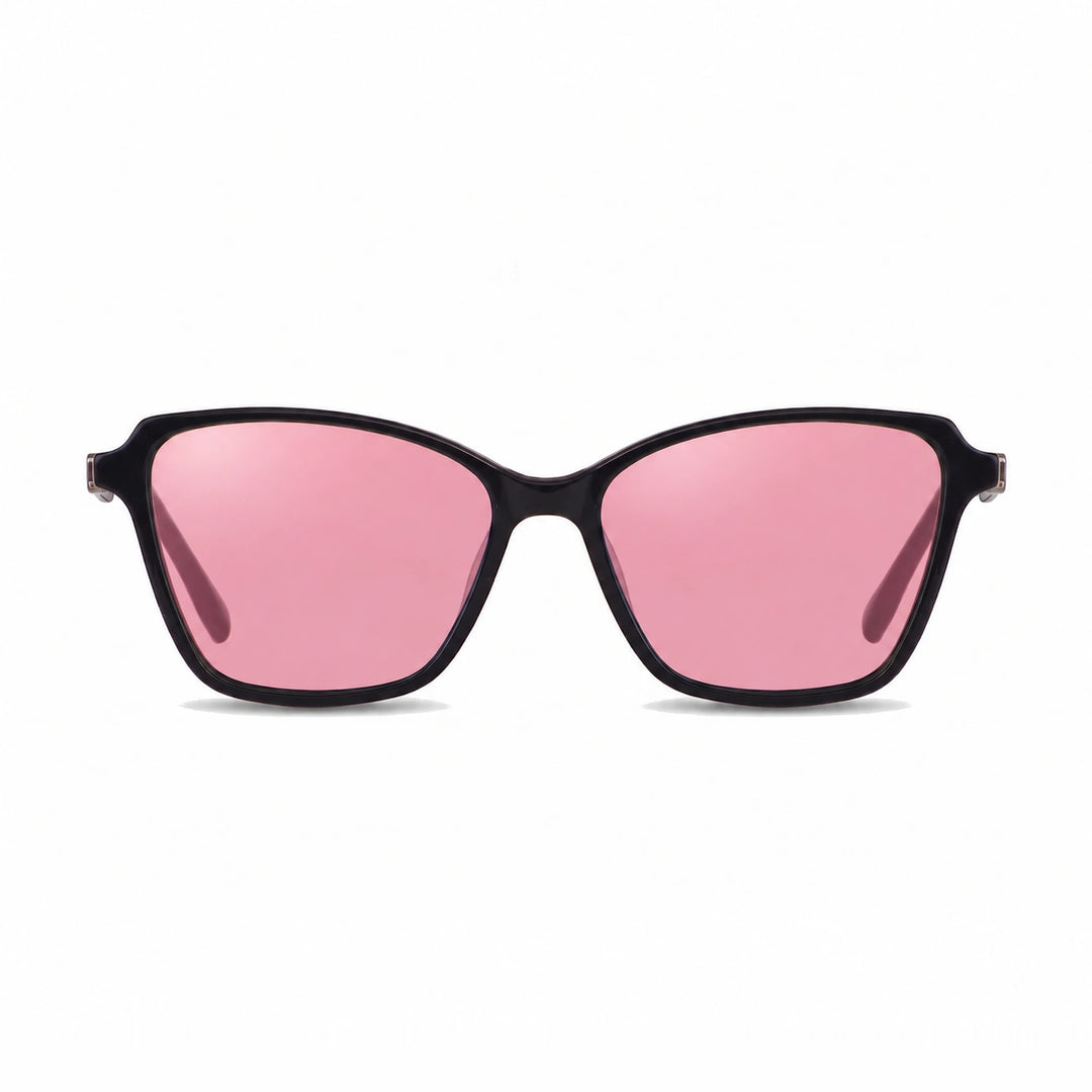 Lentes de sol Fiore 1006 Negro cristal Rosado polarizado vista frontal mujer #color_rosado #foto_frontal