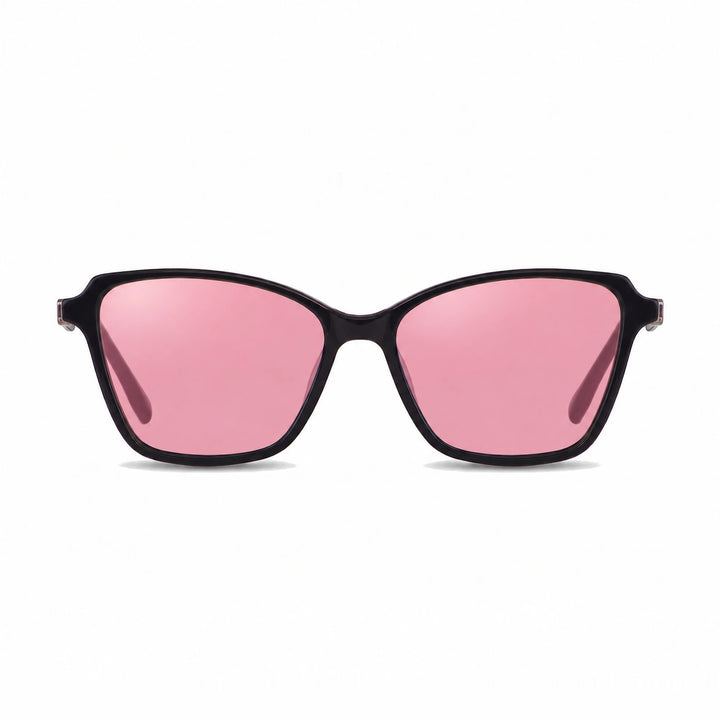 Lentes de sol Fiore 1006 Negro cristal Rosado polarizado vista frontal mujer #color_rosado #foto_frontal