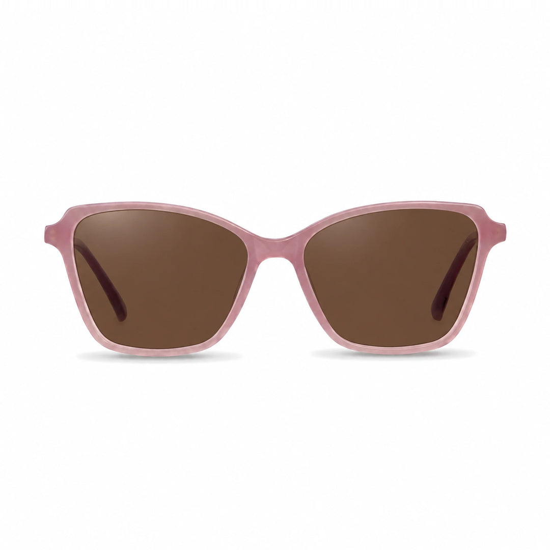 Lentes de sol Fiore 1006 Rosado con cristal café polarizado UV400, vista frontal para mujer #color_cafe #foto_frontal