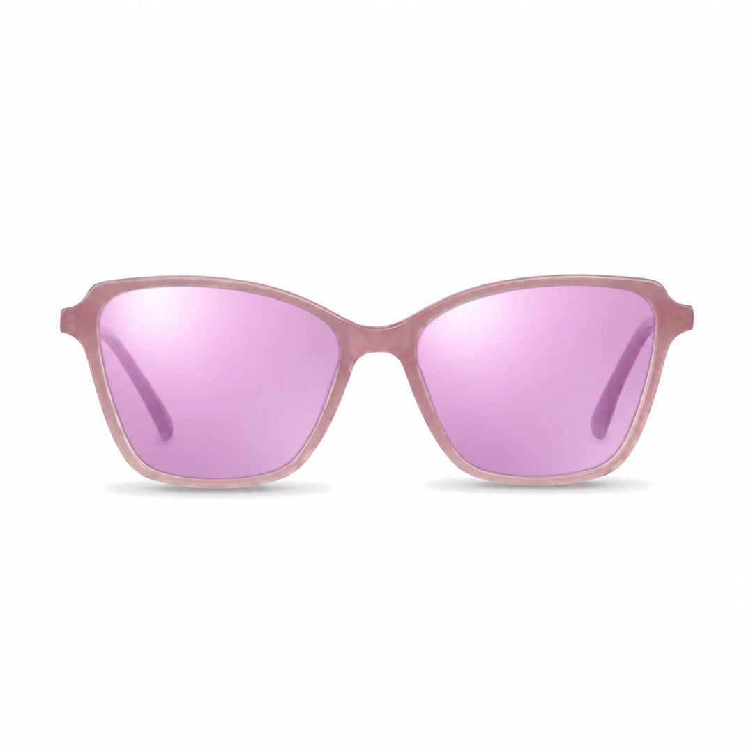 Lentes de sol Fiore 1006 Rosado con cristal espejado rosado polarizado UV400, vista frontal para mujer #color_espejado-rosado #foto_frontal