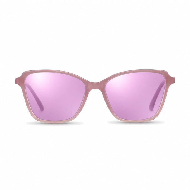 Lentes de sol Fiore 1006 Rosado con cristal espejado rosado polarizado UV400, vista frontal para mujer #color_espejado-rosado #foto_frontal