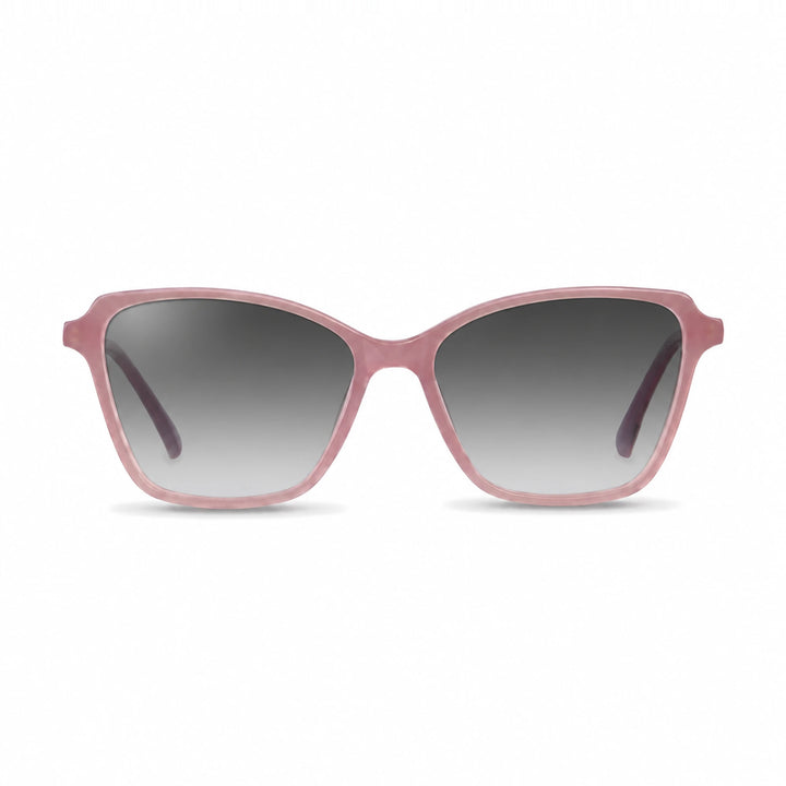 Lentes de sol Fiore 1006 Rosado con cristal gradiente gris polarizado UV400, vista frontal para mujer #color_gradiente-gris #foto_frontal