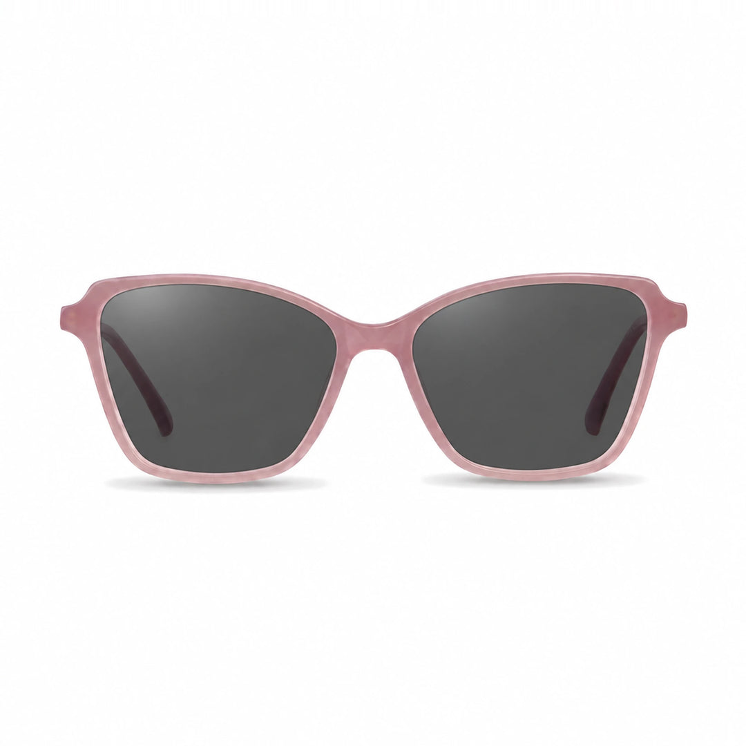 Lentes de sol Fiore 1006 Rosado con cristal negro polarizado UV400, vista frontal para mujer #color_negro #foto_frontal
