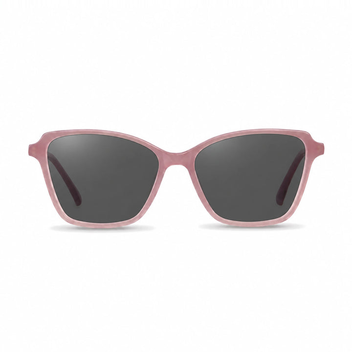 Lentes de sol Fiore 1006 Rosado con cristal negro polarizado UV400, vista frontal para mujer #color_negro #foto_frontal