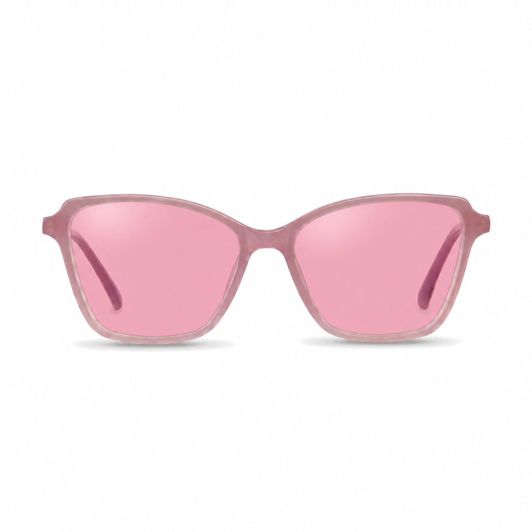 Lentes de sol Fiore 1006 Rosado con cristal rosado polarizado UV400, vista frontal para mujer #color_rosado #foto_frontal