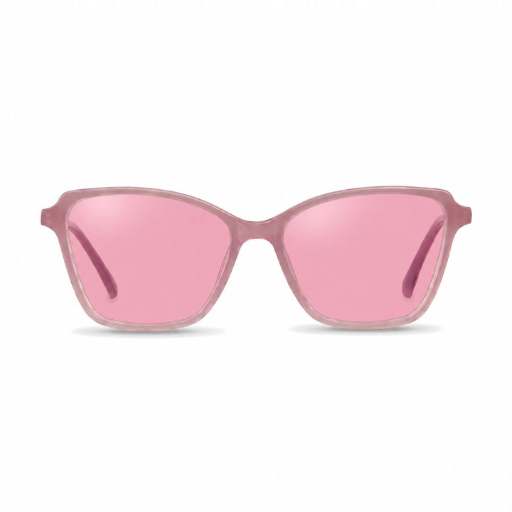 Lentes de sol Fiore 1006 Rosado con cristal rosado polarizado UV400, vista frontal para mujer #color_rosado #foto_frontal