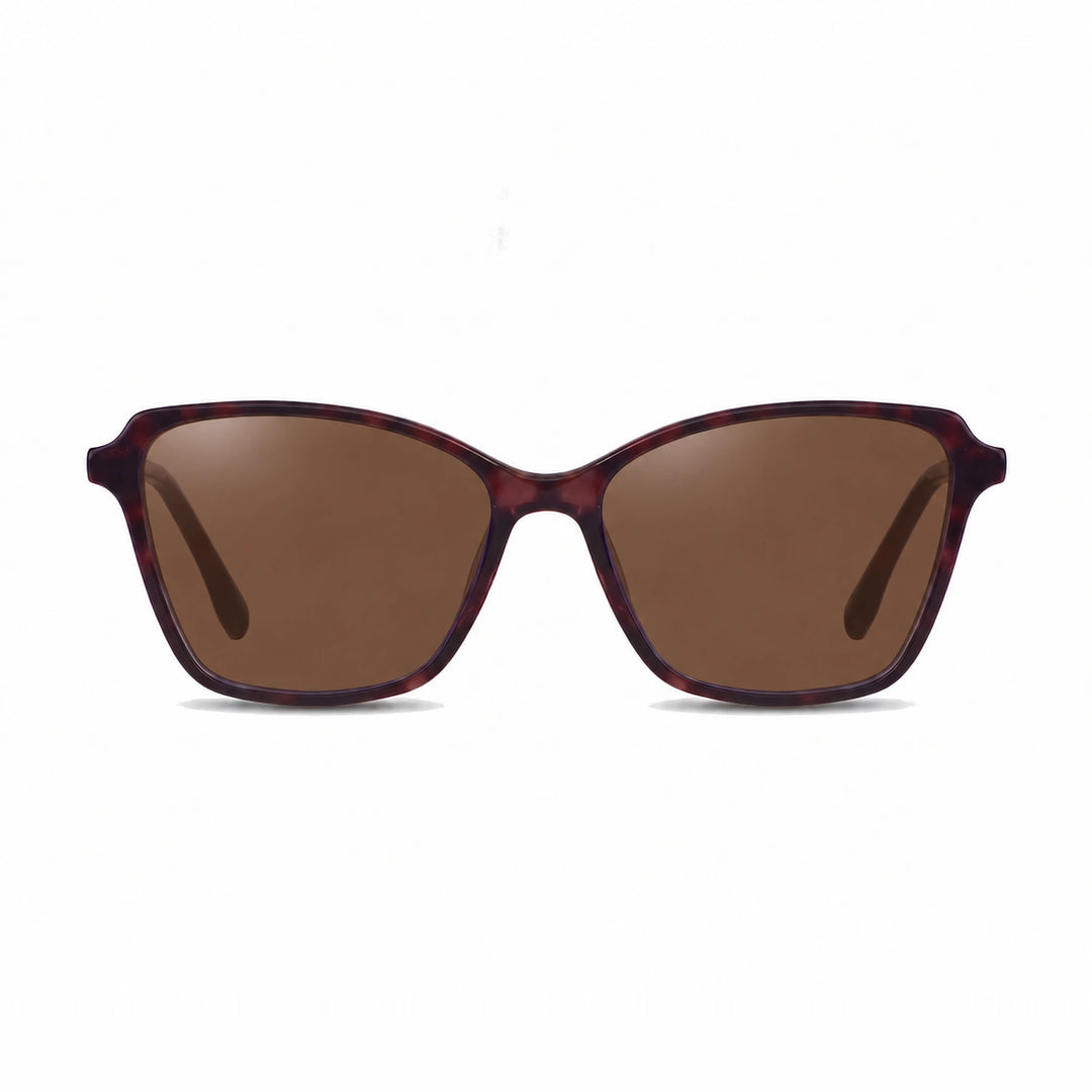 Lentes de sol Fiore 1006 Morado cristal Cafe polarizado vista frontal mujer #color_cafe #foto_frontal