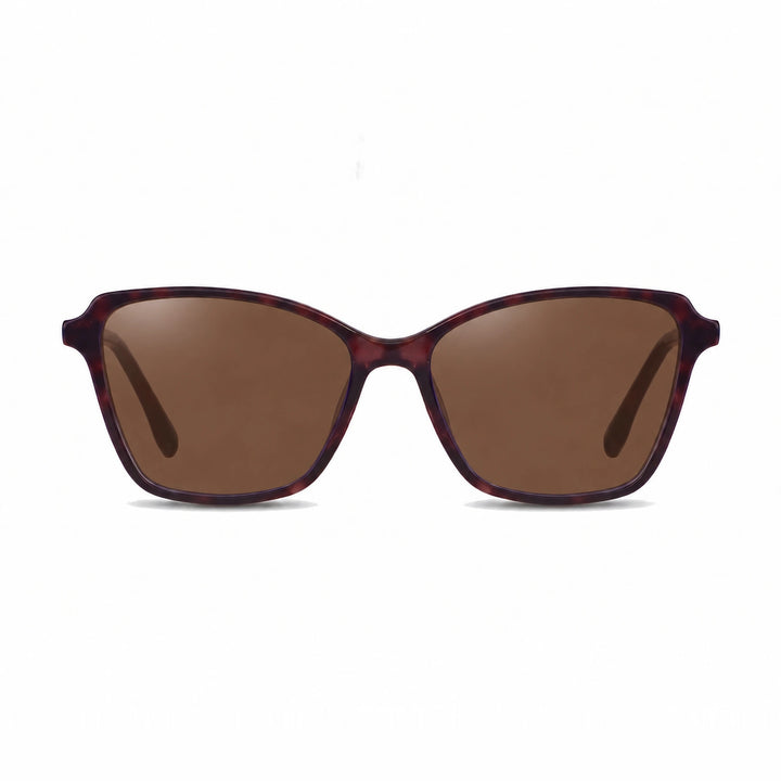 Lentes de sol Fiore 1006 Morado cristal Cafe polarizado vista frontal mujer #color_cafe #foto_frontal