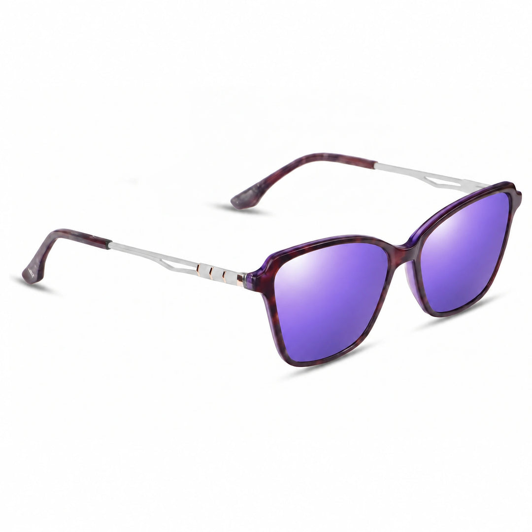 Lentes de sol Fiore 1006 Morado cristal Espejado Morado polarizado vista tres cuartos mujer #color_espejado-morado