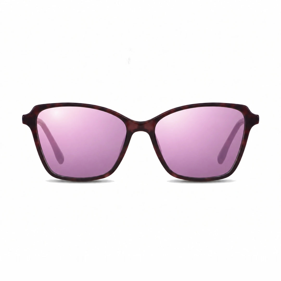 Lentes de sol Fiore 1006 Morado cristal Espejado Rosado polarizado vista frontal mujer #color_espejado-rosado #foto_frontal