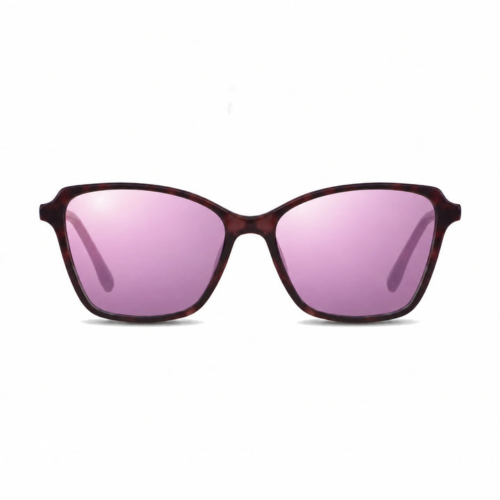 Lentes de sol Fiore 1006 Morado cristal Espejado Rosado polarizado vista frontal mujer #color_espejado-rosado #foto_frontal