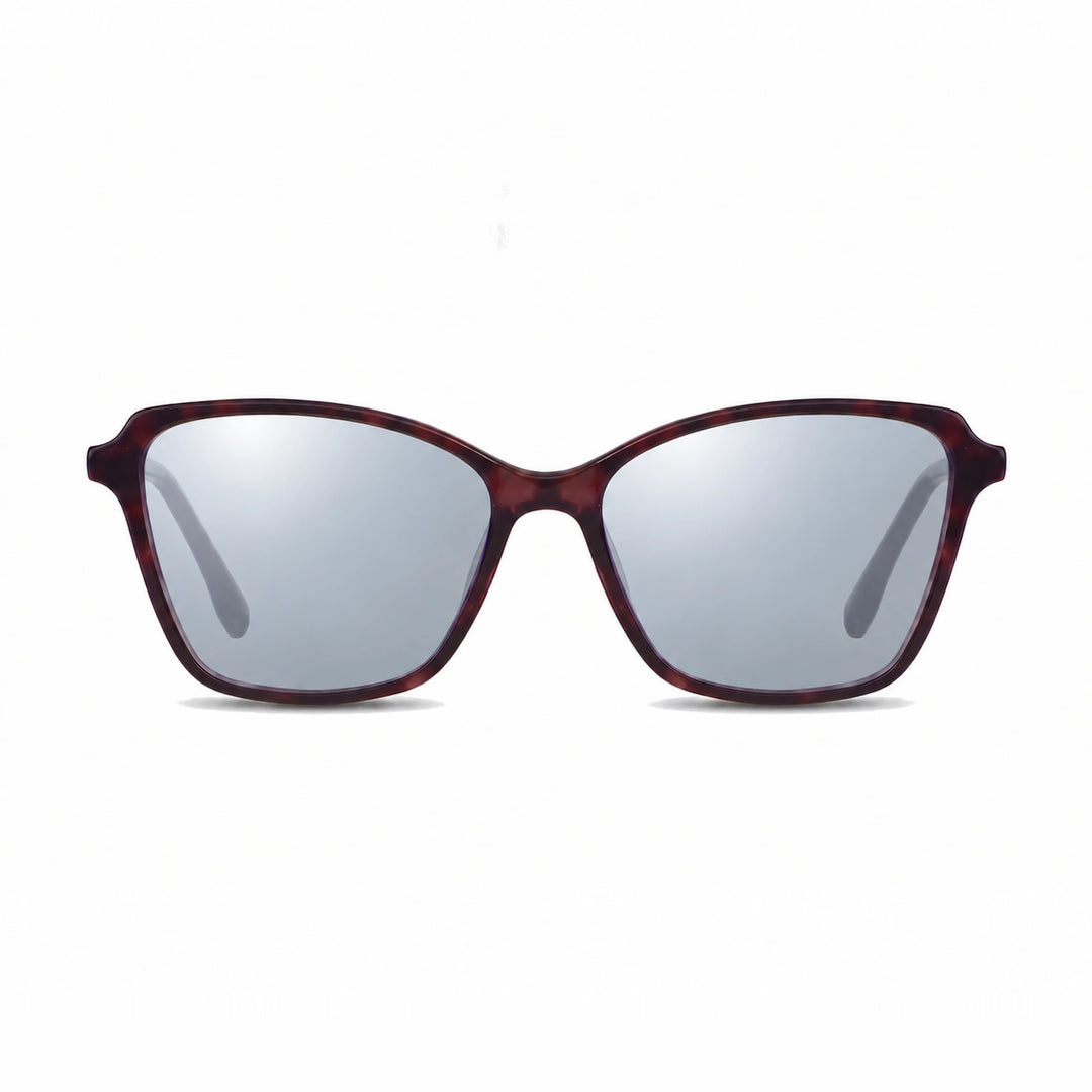 Lentes de sol Fiore 1006 Morado cristal Espejado Silver polarizado vista frontal mujer #color_espejado-silver #foto_frontal