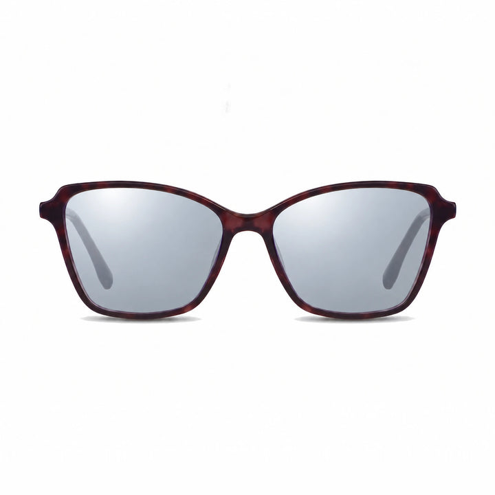 Lentes de sol Fiore 1006 Morado cristal Espejado Silver polarizado vista frontal mujer #color_espejado-silver #foto_frontal