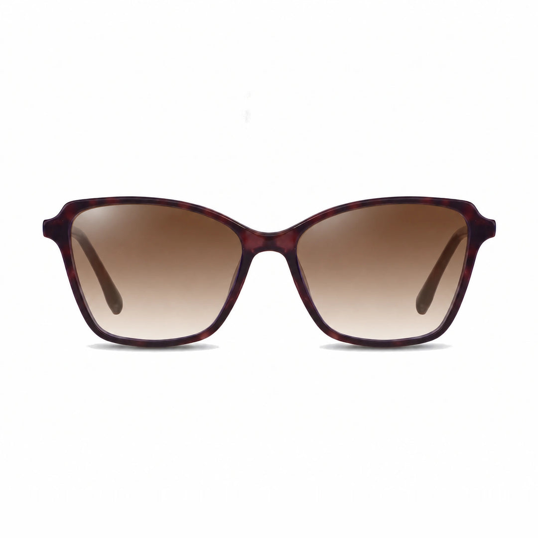 Lentes de sol Fiore 1006 Morado cristal Gradiente Cafe polarizado vista frontal mujer #color_gradiente-cafe #foto_frontal